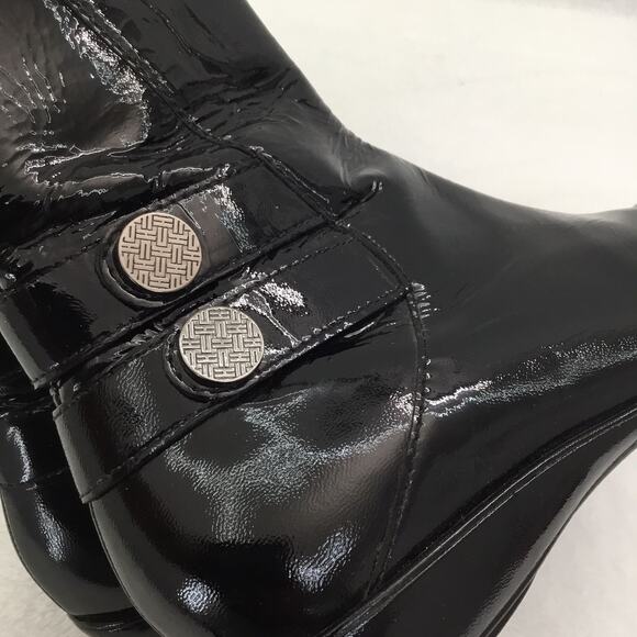 COLE HAAN Black Patent Leather Ankle Booties Sz 7 - Picture 6 of 7